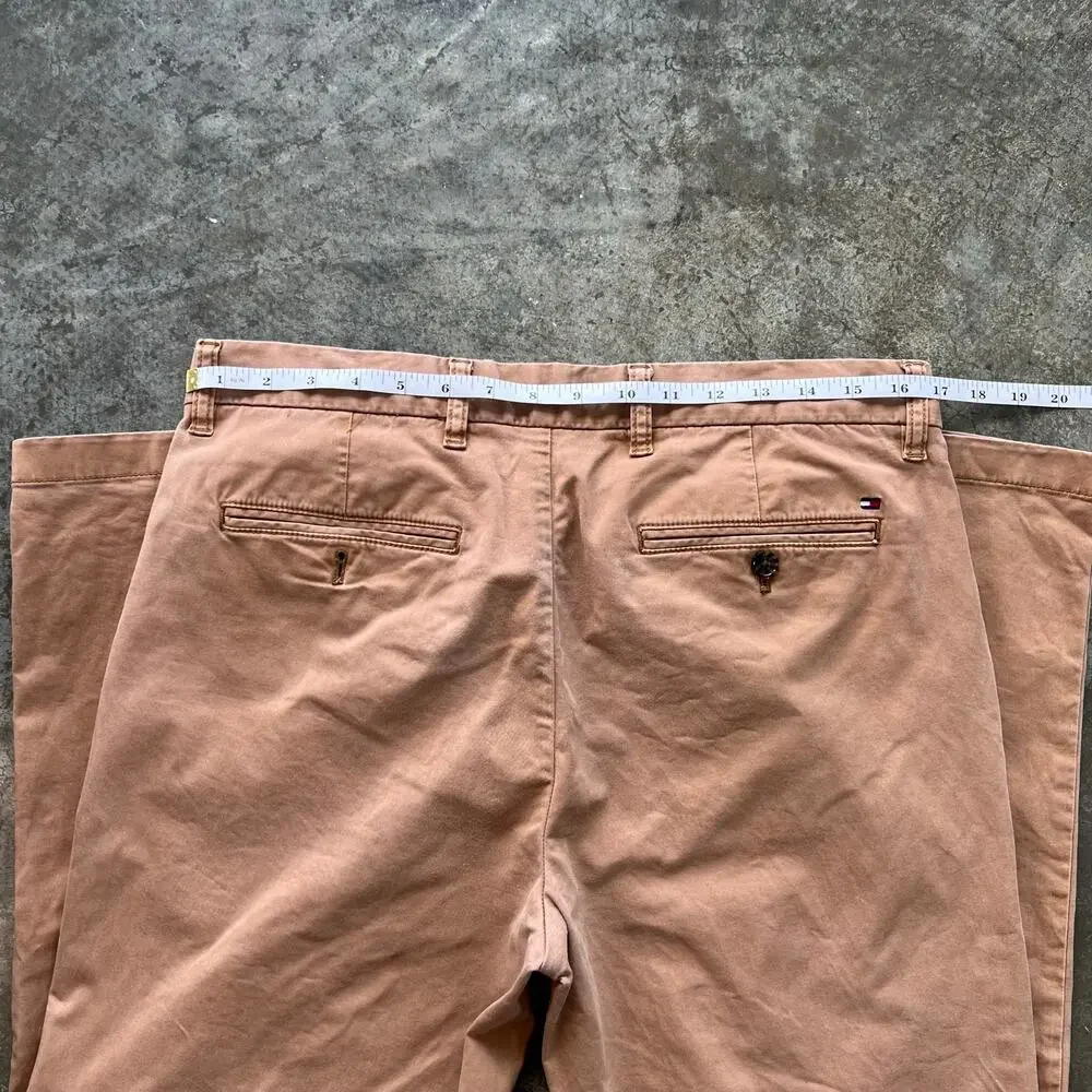 Tommy Hilfiger Custom Fit Chino Pants Mens 32x32 Salmon Tan Stretch